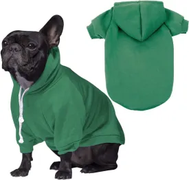 Green Dog Hoodie, Dog Clothes for Large Dogs, Fleece Dog Sweater