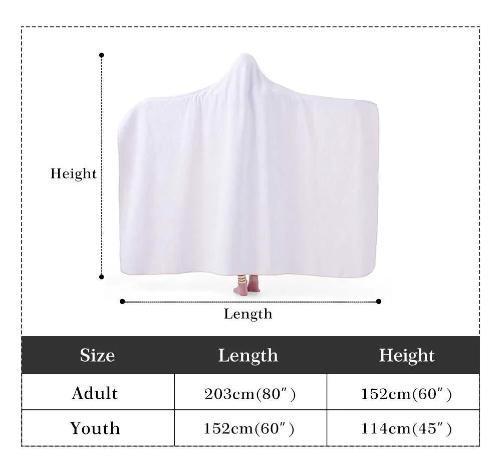 Hooded Blanket - Blue Pattern