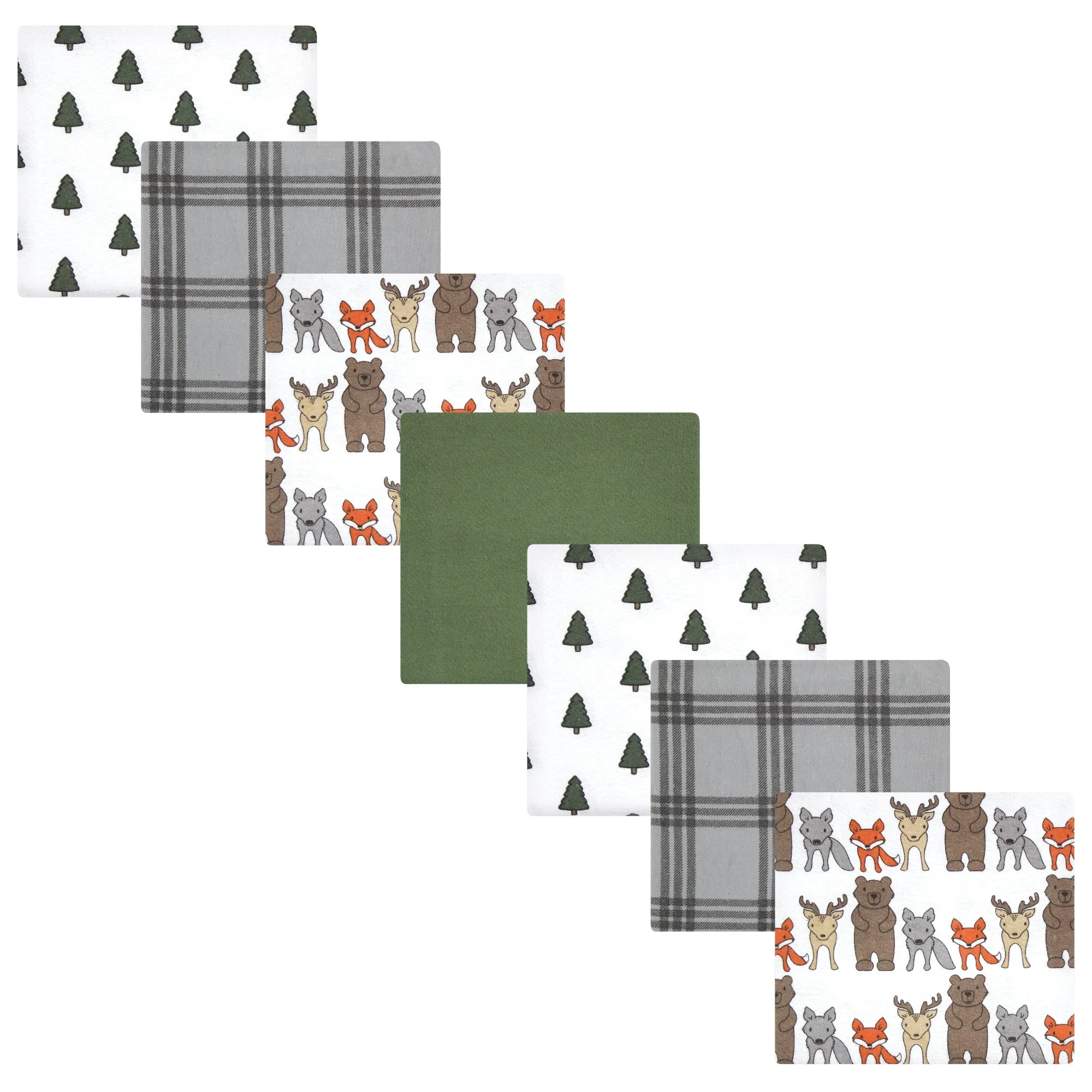 Hudson Baby Cotton Flannel Receiving Blankets Bundle, Wild Forest
