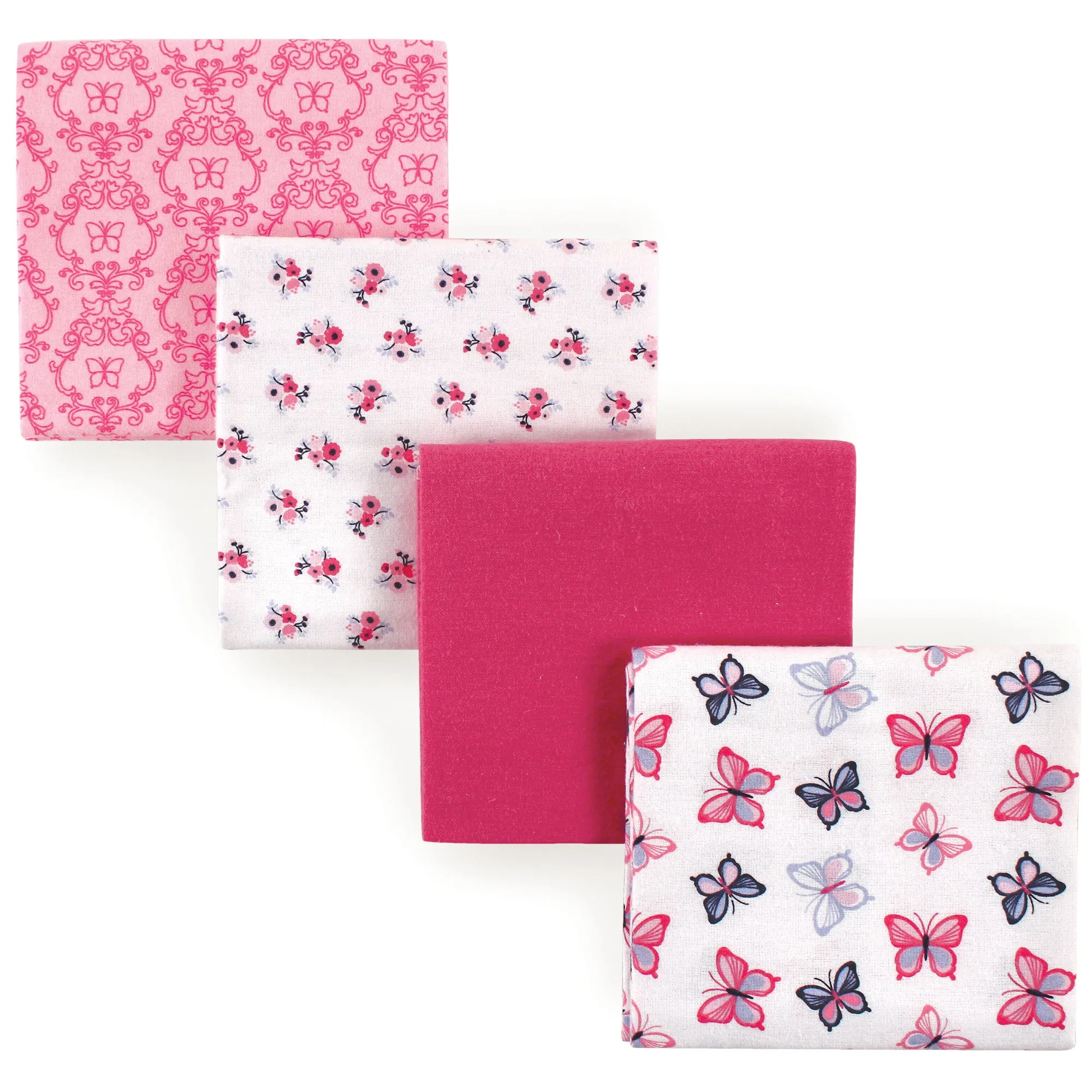 Hudson Baby Cotton Flannel Receiving Blankets, Butterflies