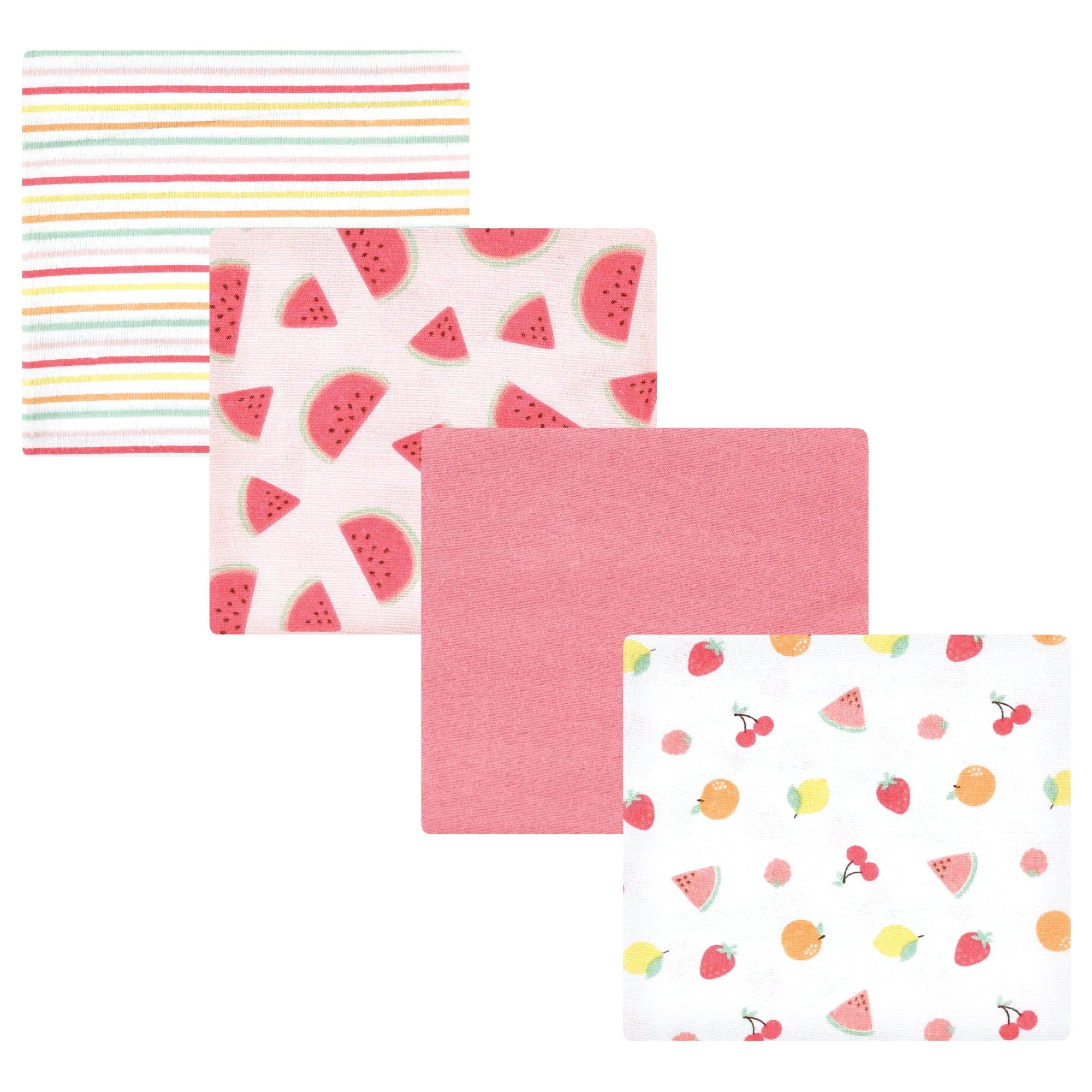 Hudson Baby Cotton Flannel Receiving Blankets, Fruit Salad