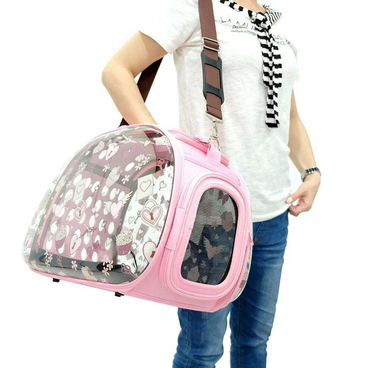 Ibiyaya Hello World Pet Carrier | Transparent Hard Rock