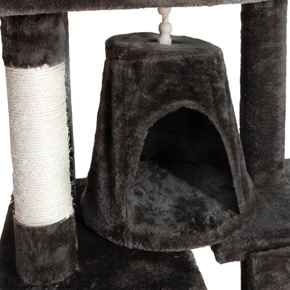 i.Pet 193cm Wooden Cat Tree - Premium Scratching Post, Tower & Condo House Retreat for Cats