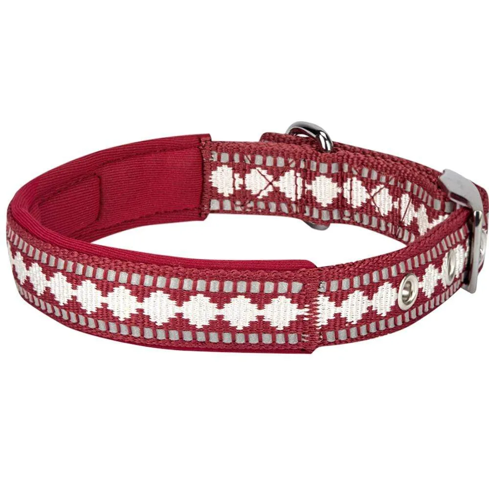 Jacquard Dog Collar with 3M Reflective Neoprene Padding