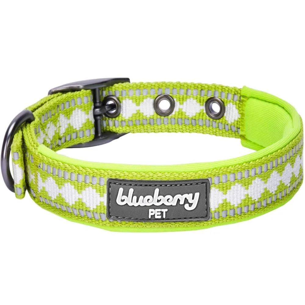 Jacquard Dog Collar with 3M Reflective Neoprene Padding