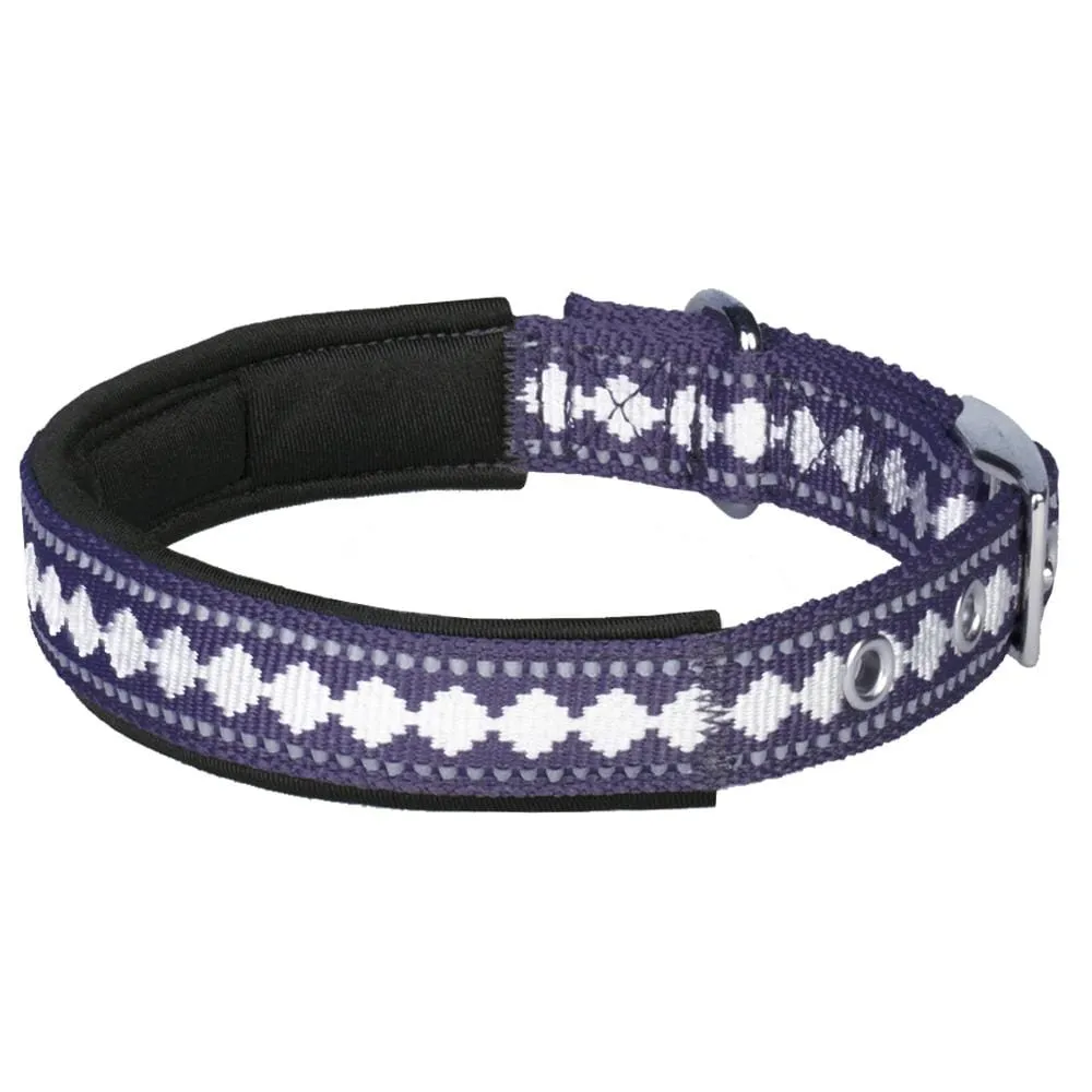 Jacquard Dog Collar with 3M Reflective Neoprene Padding