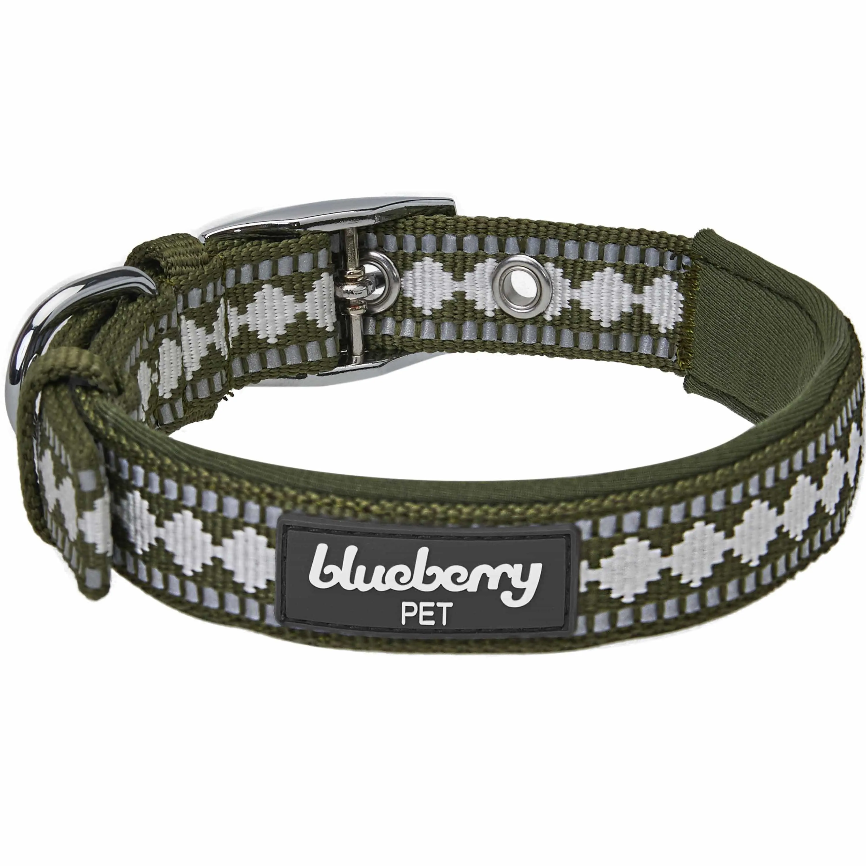 Jacquard Dog Collar with 3M Reflective Neoprene Padding