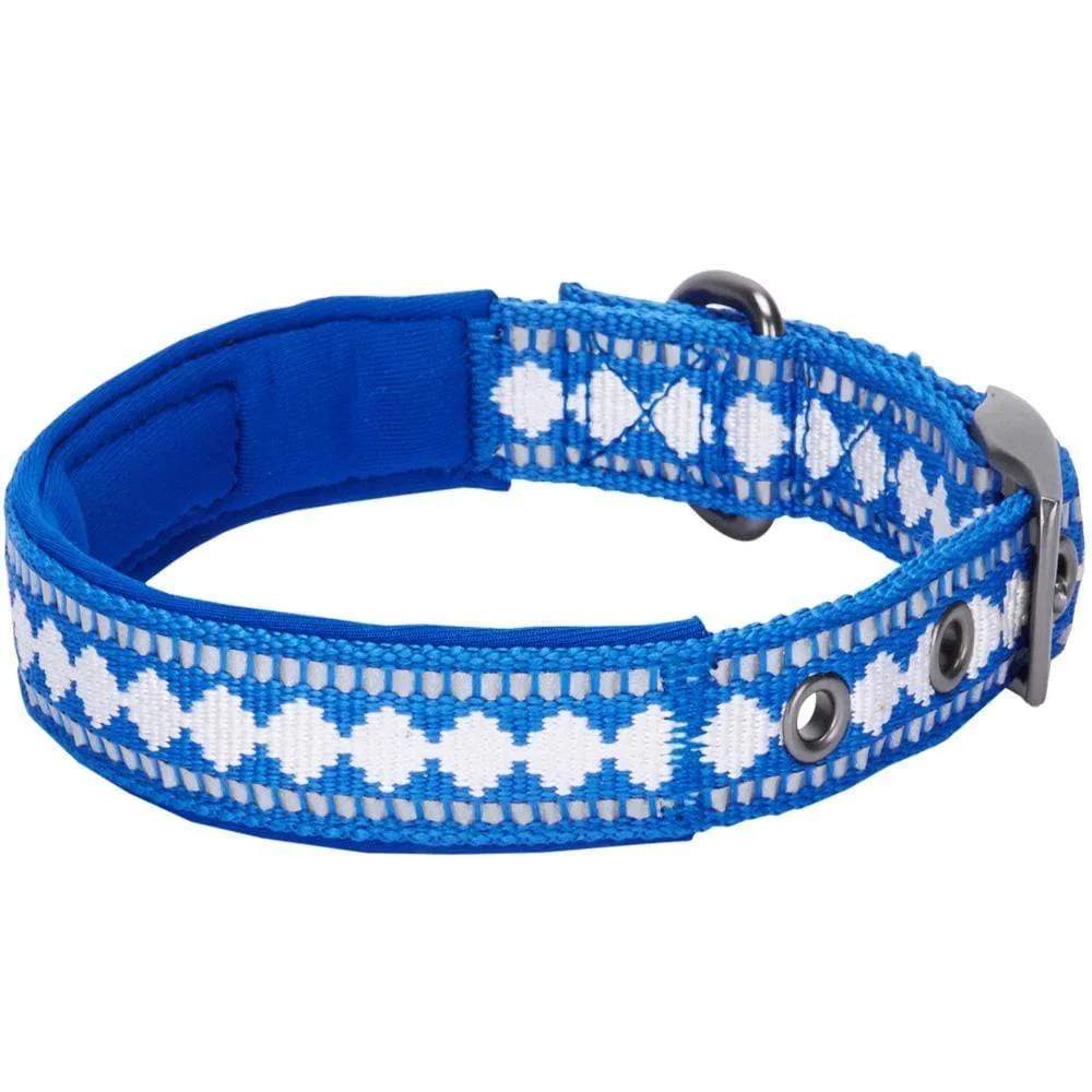 Jacquard Dog Collar with 3M Reflective Neoprene Padding