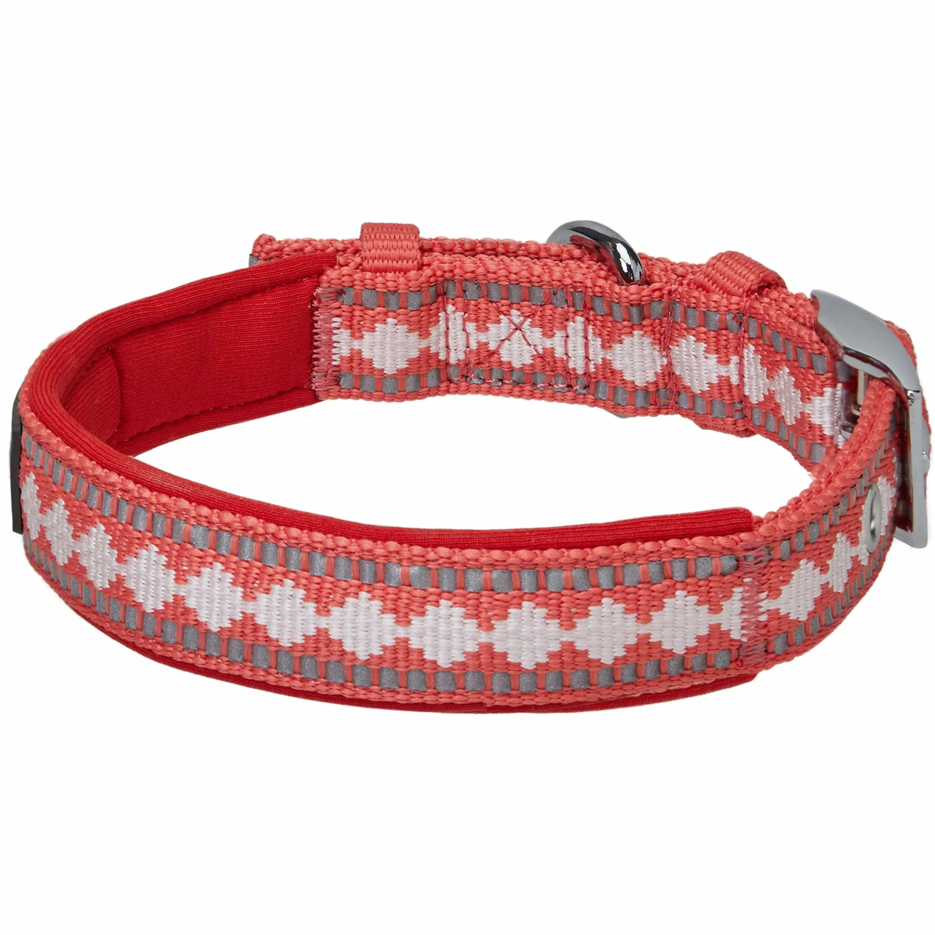 Jacquard Dog Collar with 3M Reflective Neoprene Padding