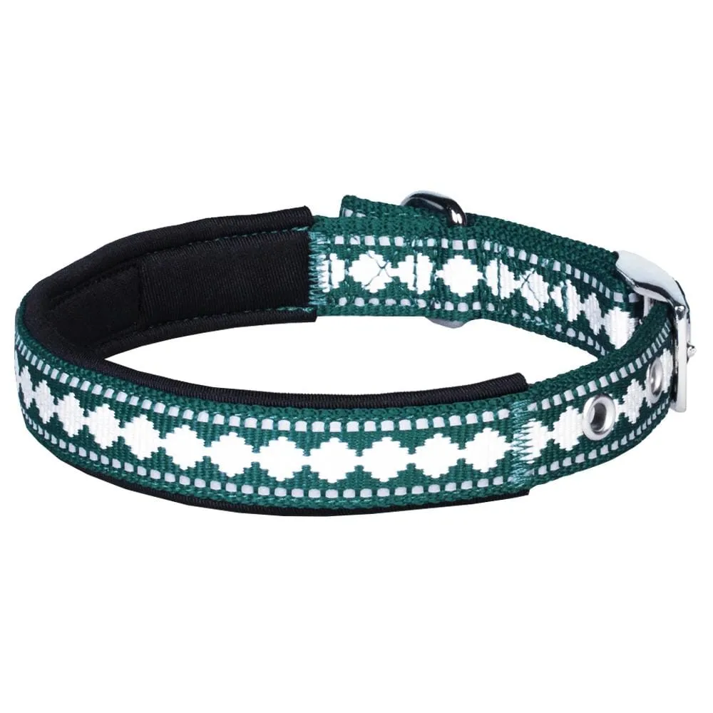 Jacquard Dog Collar with 3M Reflective Neoprene Padding
