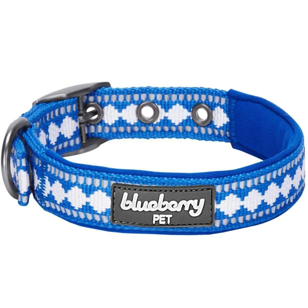 Jacquard Dog Collar with 3M Reflective Neoprene Padding