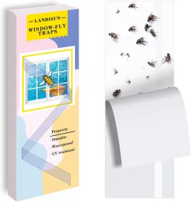 Landisun Fly Trap Indoor Fruit Windows Paper Glue Sticky Strips 30 Pack