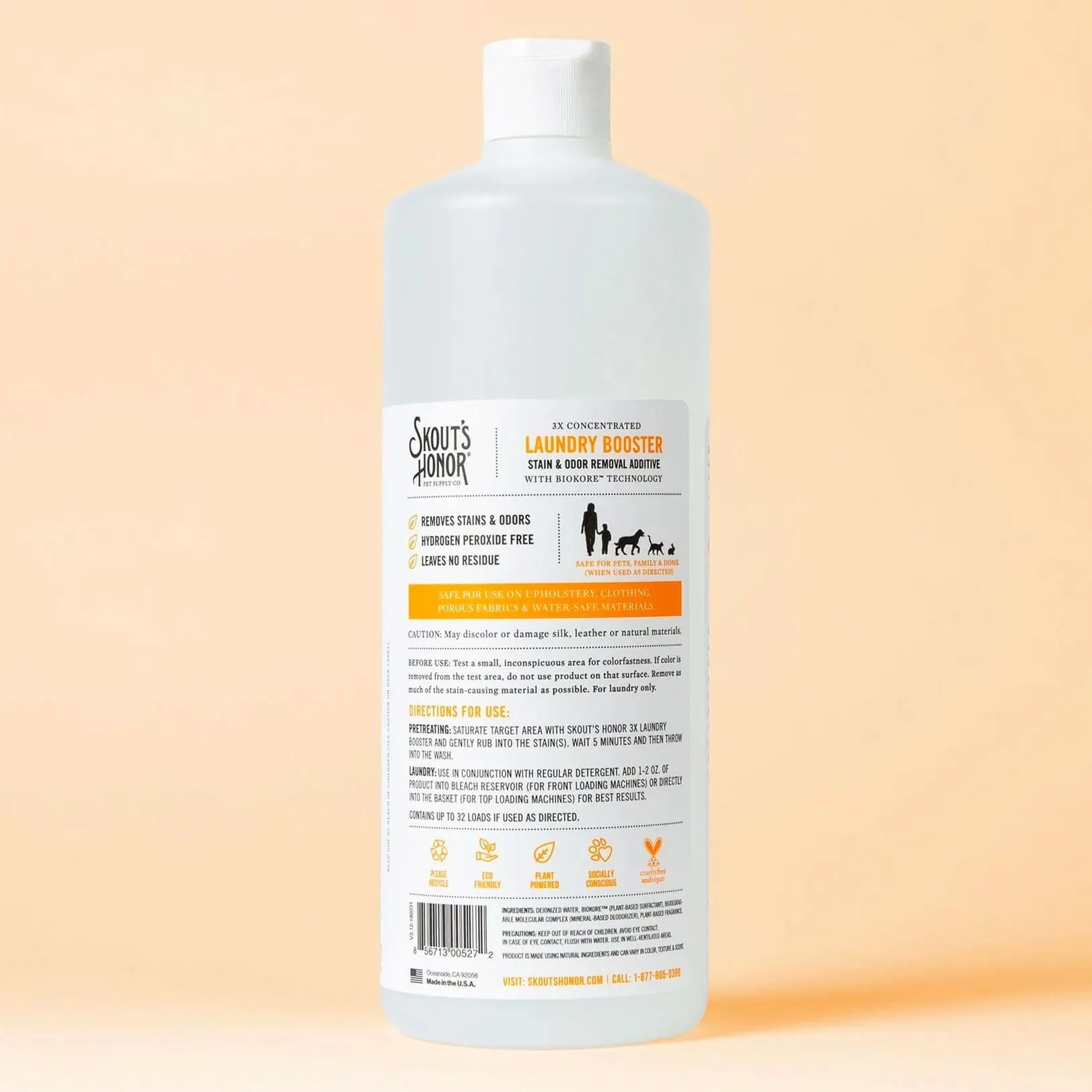 Laundry Booster, Stain & Odor Removal Additive, 32 oz