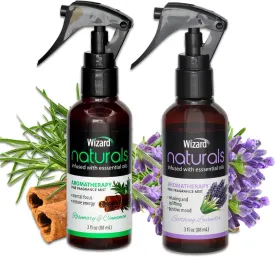 Lavender/Rosemary & Cinnamon Essential Oil Aromatherapy Sprays - Bundle with 2-Pack Aroma Mist with Essential Oils for Relaxation and Focus | 3 oz Lavender and Rosemary Room Sprays