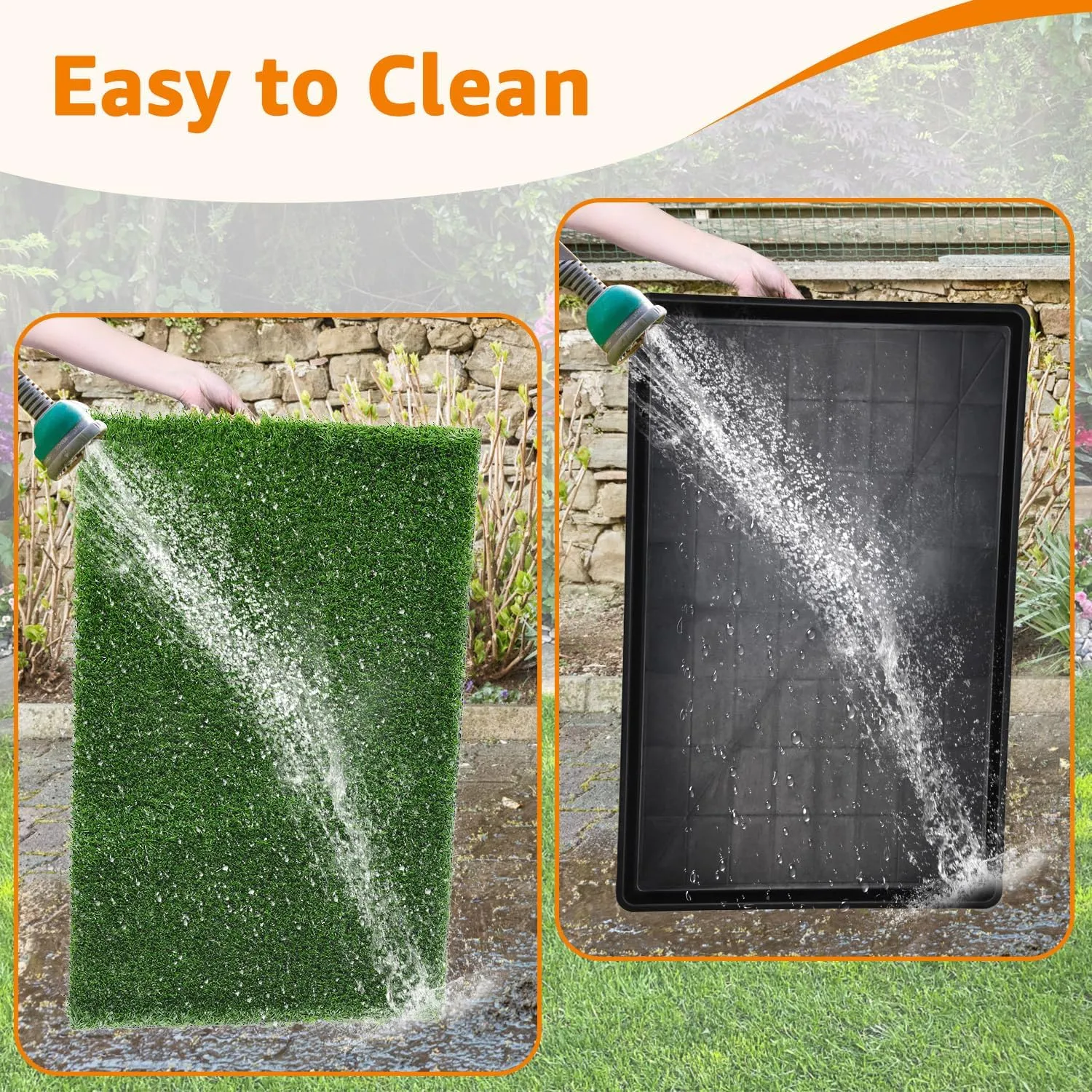 LOOBANI Large Dog Grass Pad with Tray - 35x23in Dog Litter Box with 2-Pack Replacement Artificial Grass Puppy Training Pads - Potty Tray for Balcony Apartment Indoor Outdoor Use