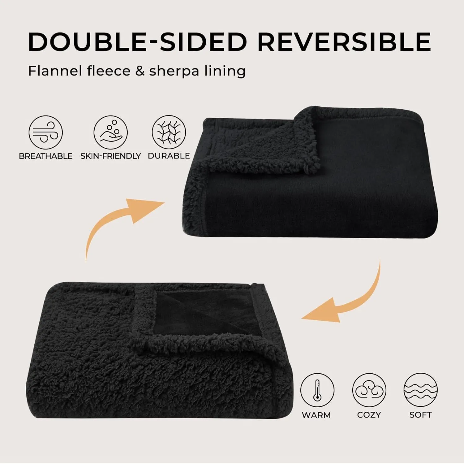 Luciphia Waterproof Blanket for Large Dogs Liquid Proof Furniture Protector Washable Pet Reversible Bed Cover for Couch Soft Sherpa Fleece Cat Blankets for Small Medium Black X-Large85" x 57"