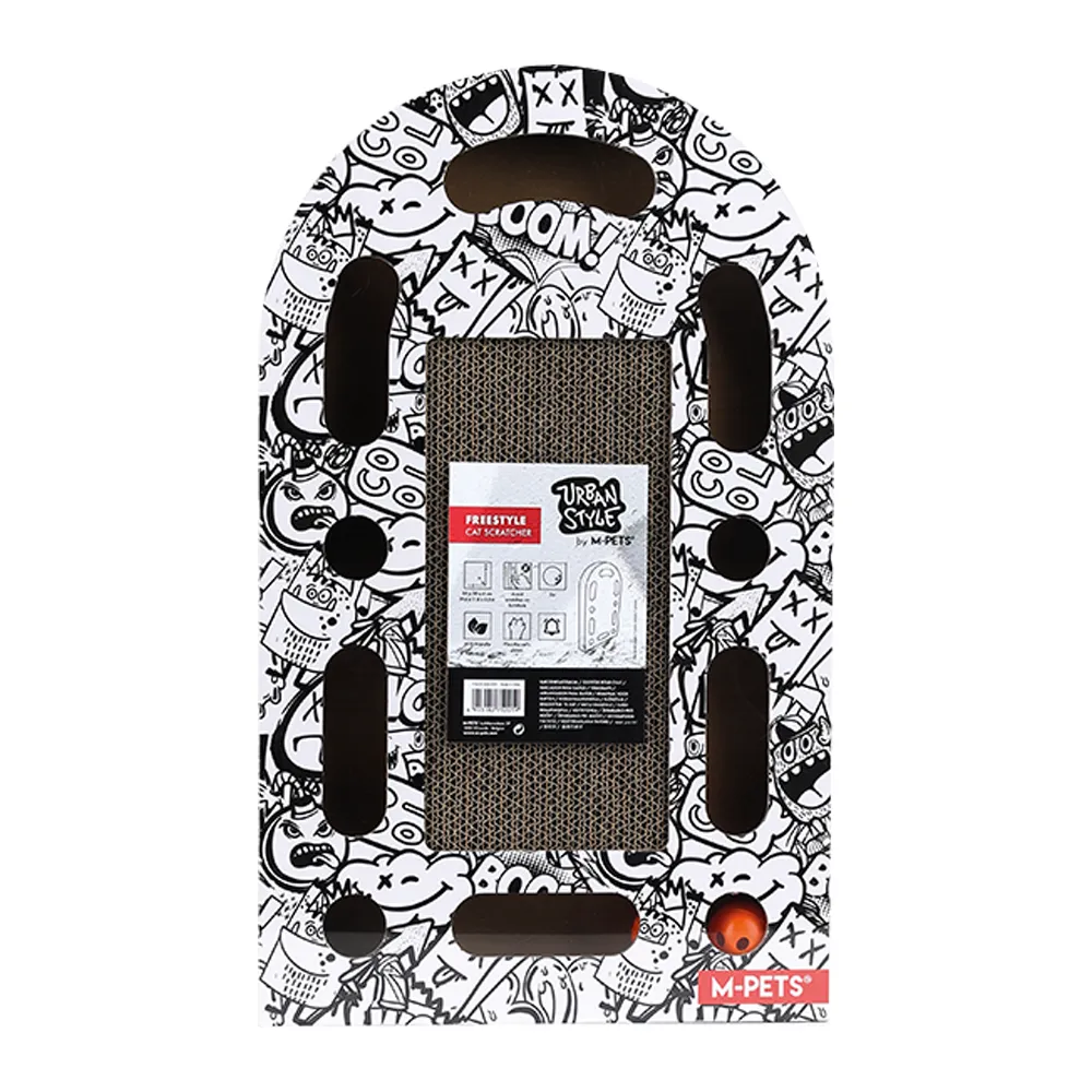 M-PETS Freestyle Cat Scratcher Black & White