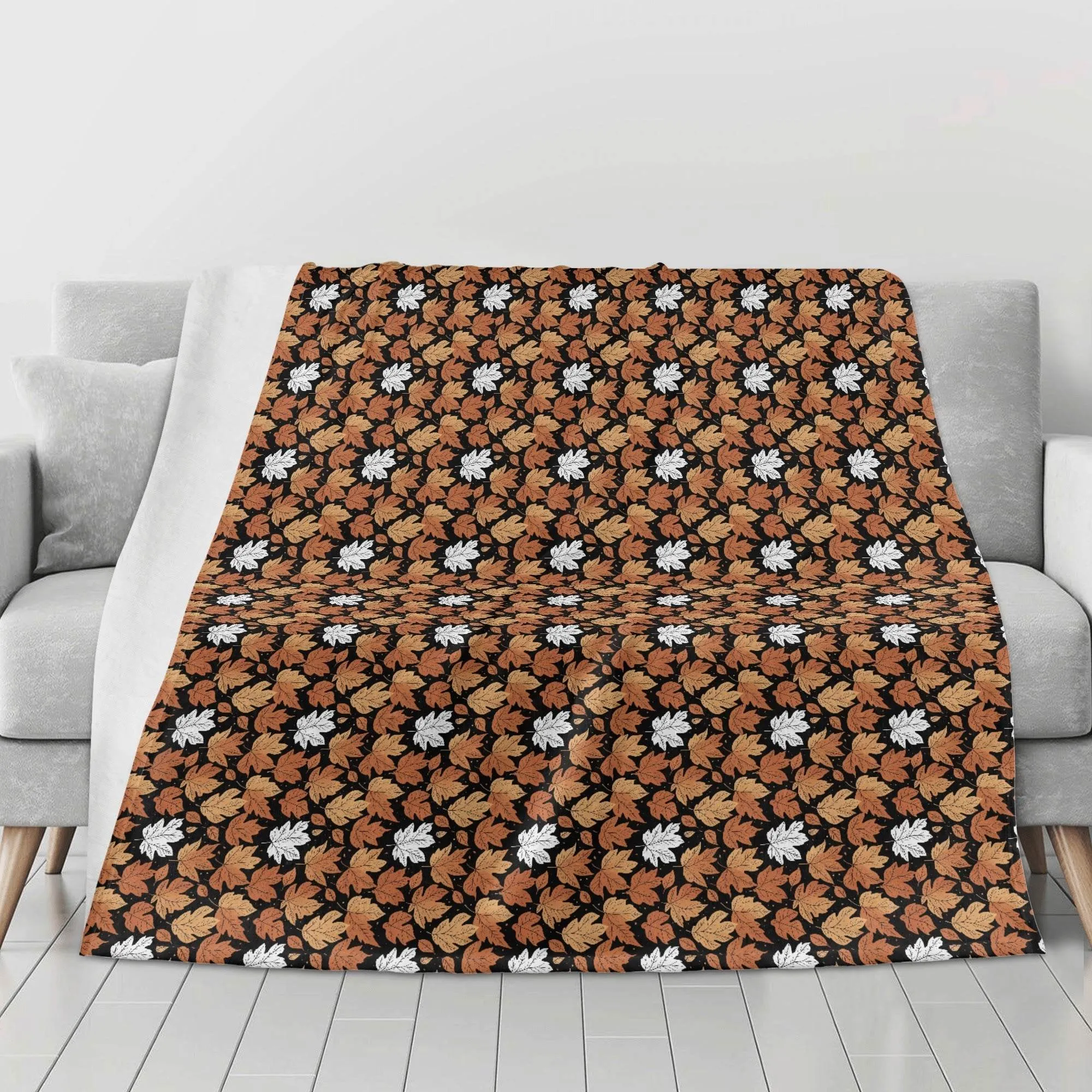 Maple Leaves Flannel Breathable Blanket 4 Sizes