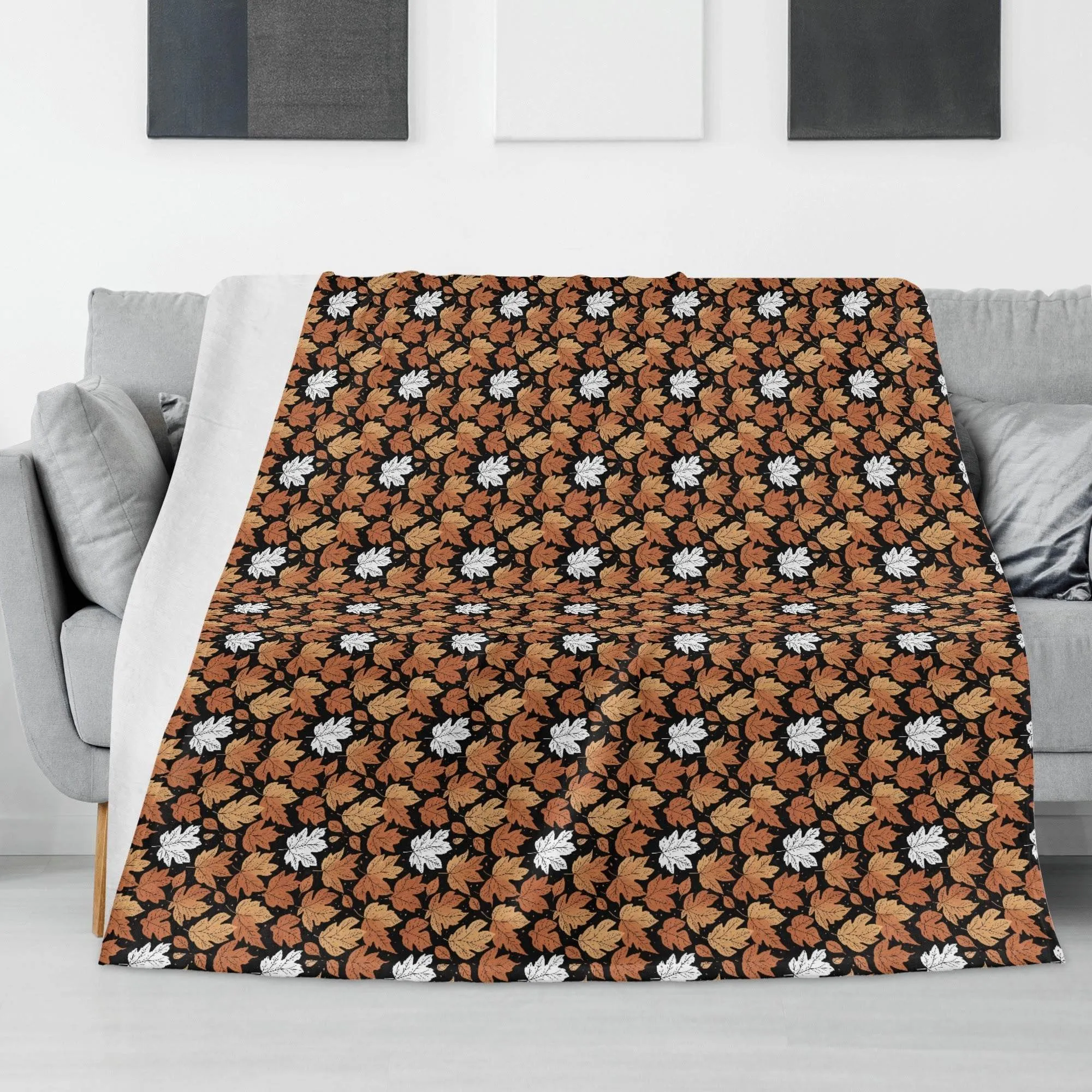 Maple Leaves Flannel Breathable Blanket 4 Sizes