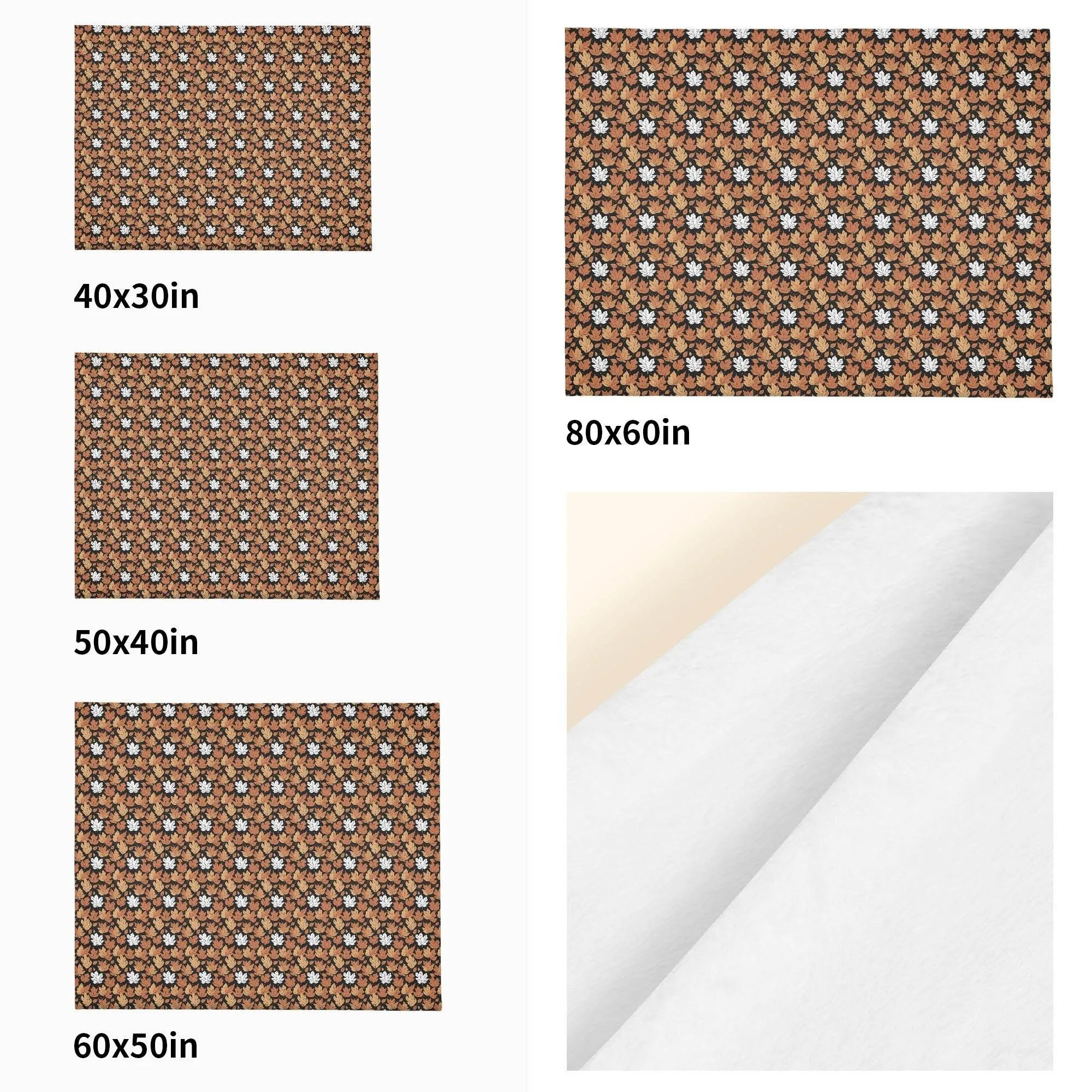 Maple Leaves Flannel Breathable Blanket 4 Sizes
