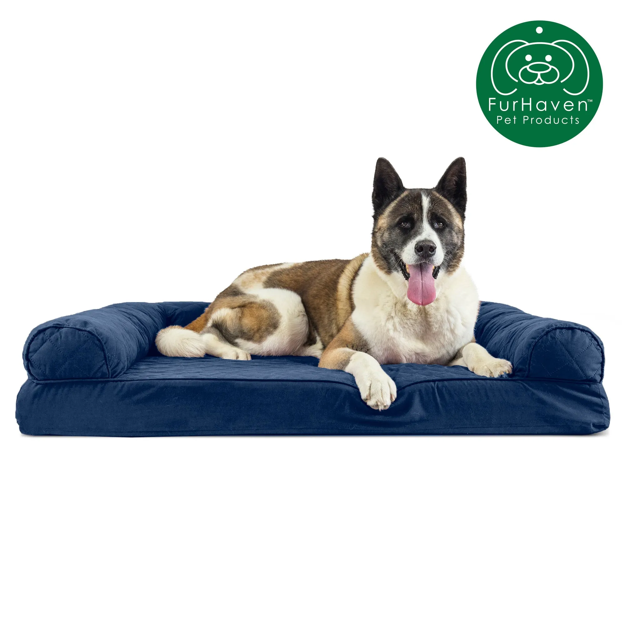 Memory Foam Quilted Sofa-Style Pet Bed