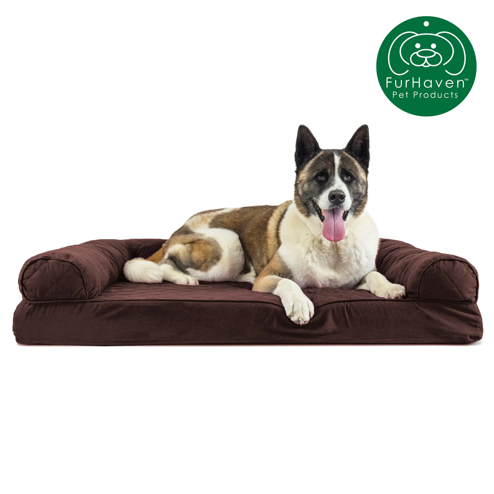 Memory Foam Quilted Sofa-Style Pet Bed