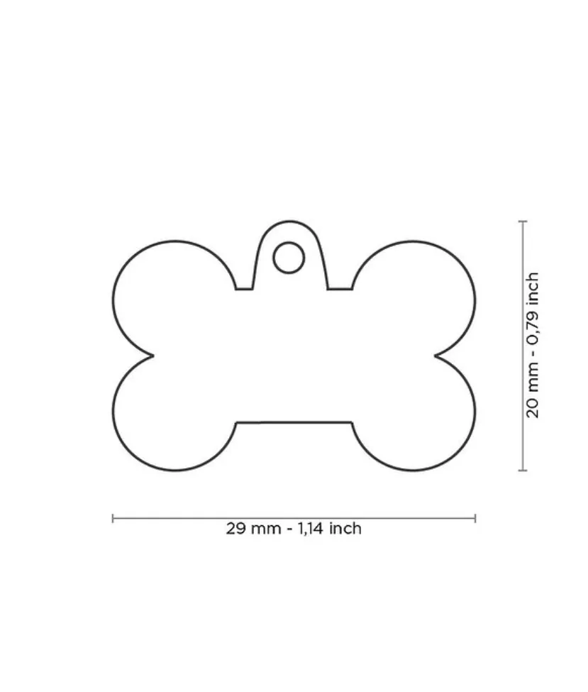My Family Reflective Small Bone ID Tag with Film