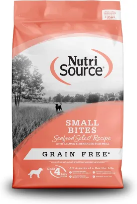 NutriSource Seafood Select Grain-Free Dog Food, Made with Salmon and Menhaden Fish Meal, 5LB, Dry Dog Food