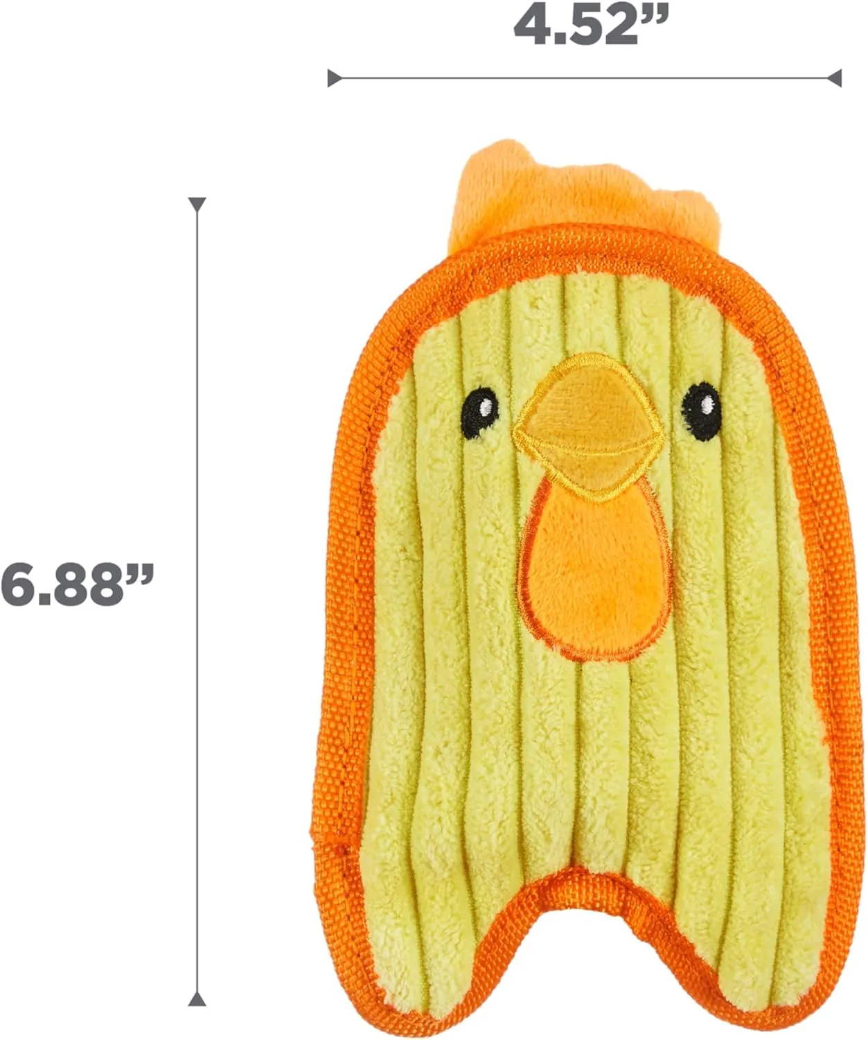 Outward Hound Durablez Minis Stuffing-Free Squeaky Interactive Dog Toy, Tough Plush, Chicken, Yellow, XS
