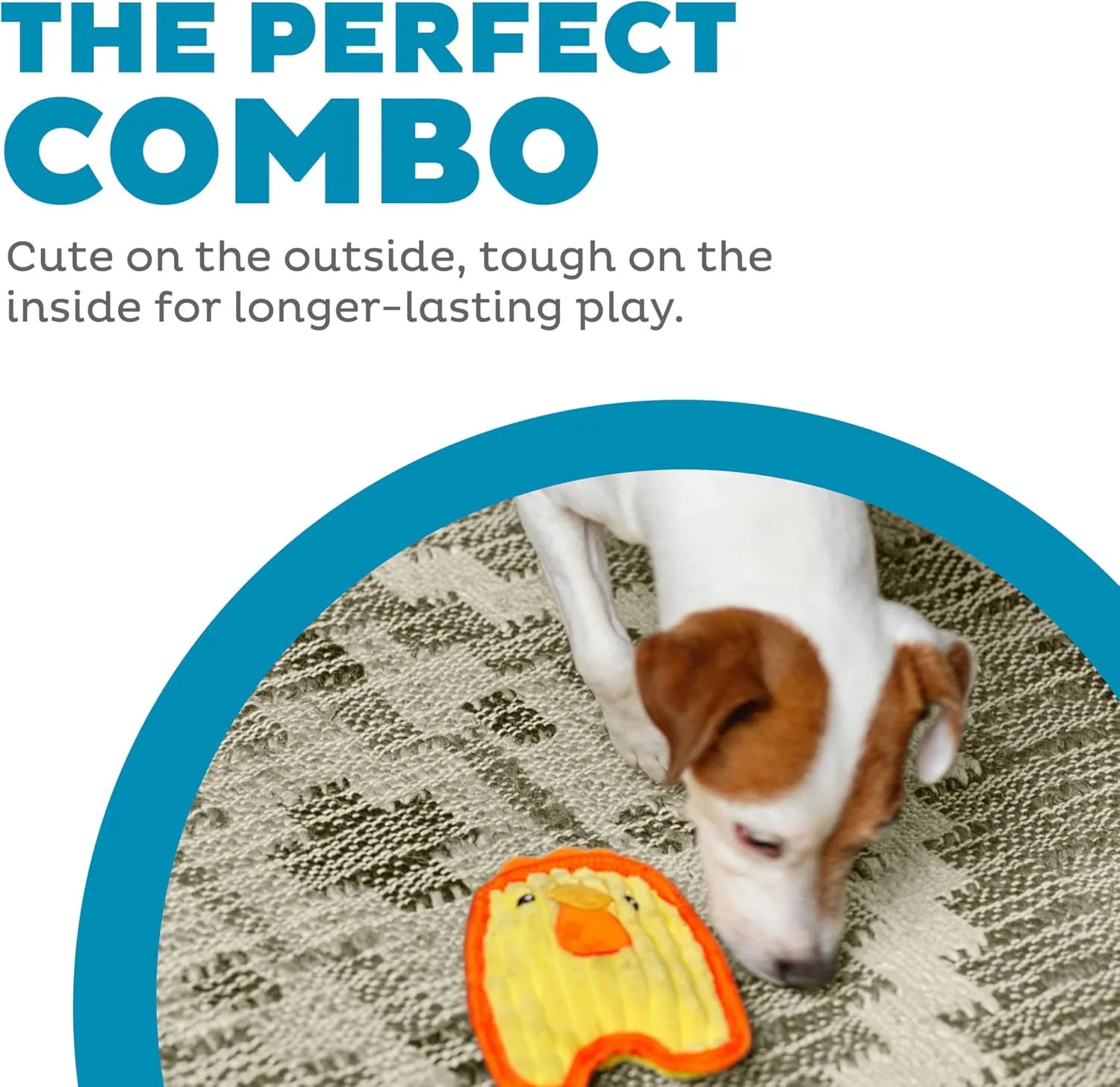 Outward Hound Durablez Minis Stuffing-Free Squeaky Interactive Dog Toy, Tough Plush, Chicken, Yellow, XS