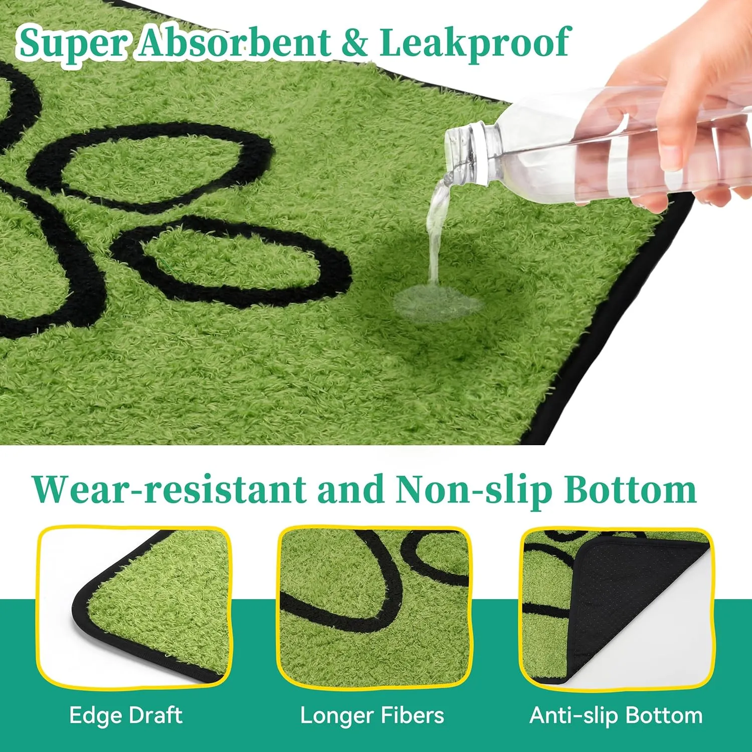 PatiencET Washable Pee Pads for Dogs, 18"x 24" Super Absorbent Reusable Puppy Pads for Pet Training, Housebreaking and Incontinence, 2 Pack Puppy Potty Pads with Leakproof Non-Slip Bottom