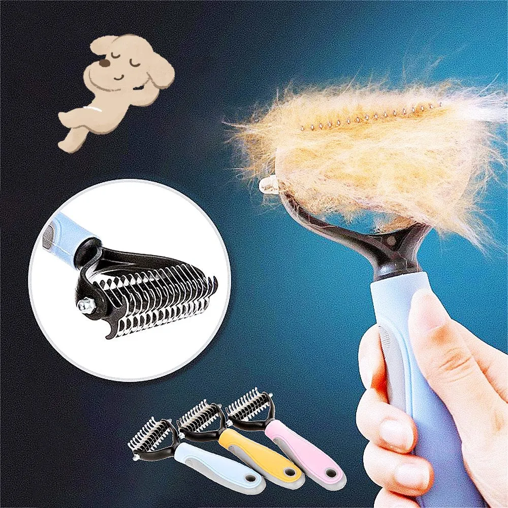 Pet Grooming Brush for Shedding Hair Removal