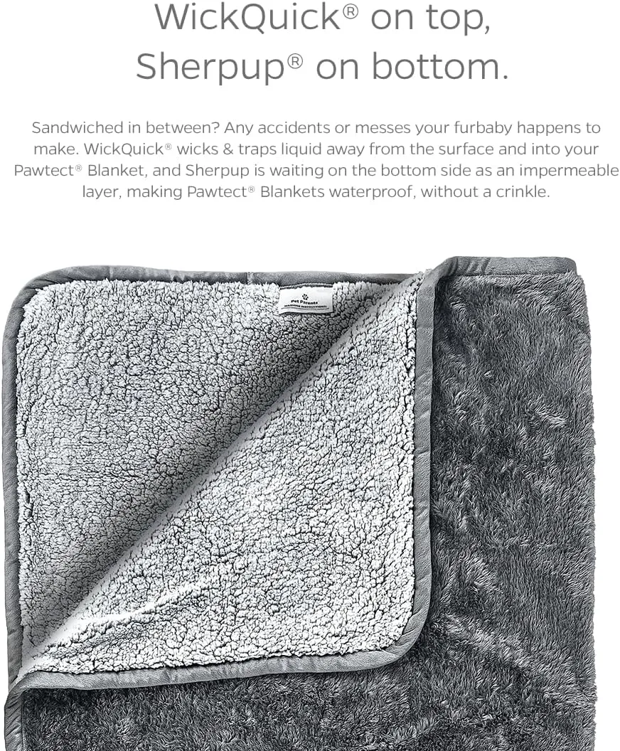 Pet Parents Pawtect Premium Waterproof Cat & Dog Blanket with WickQuick & Sherpup Technology, Puppy & Cat Blanket, Choc 24x32