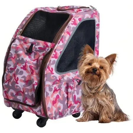 Petique 5-in-1 Pet Carrier for Dogs Cats and Small Animals Pink Camo