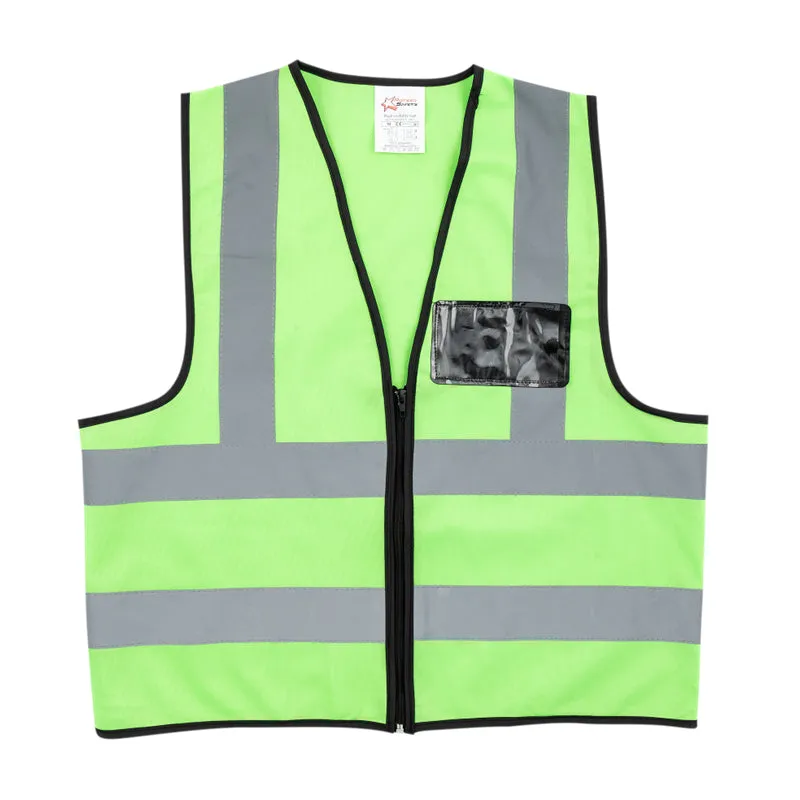 PIONEER SAFETY Vest Reflective Fluorescent Lime Large Zip/Pocket