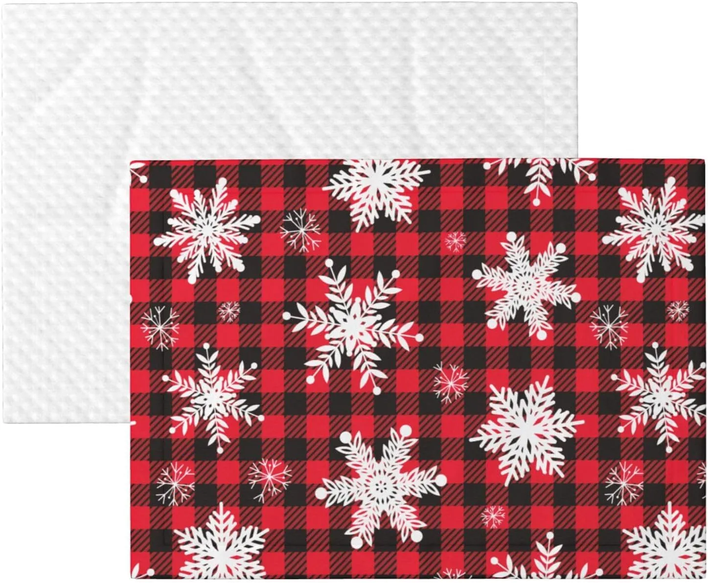 Plush Pet Blanket Christmas Snowflakes Black Red Buffalo Plaid 3D Paw Print Design Soft Fluffy Blankets Throw for Dog Puppy Cat Kitten Pets Gifts Small