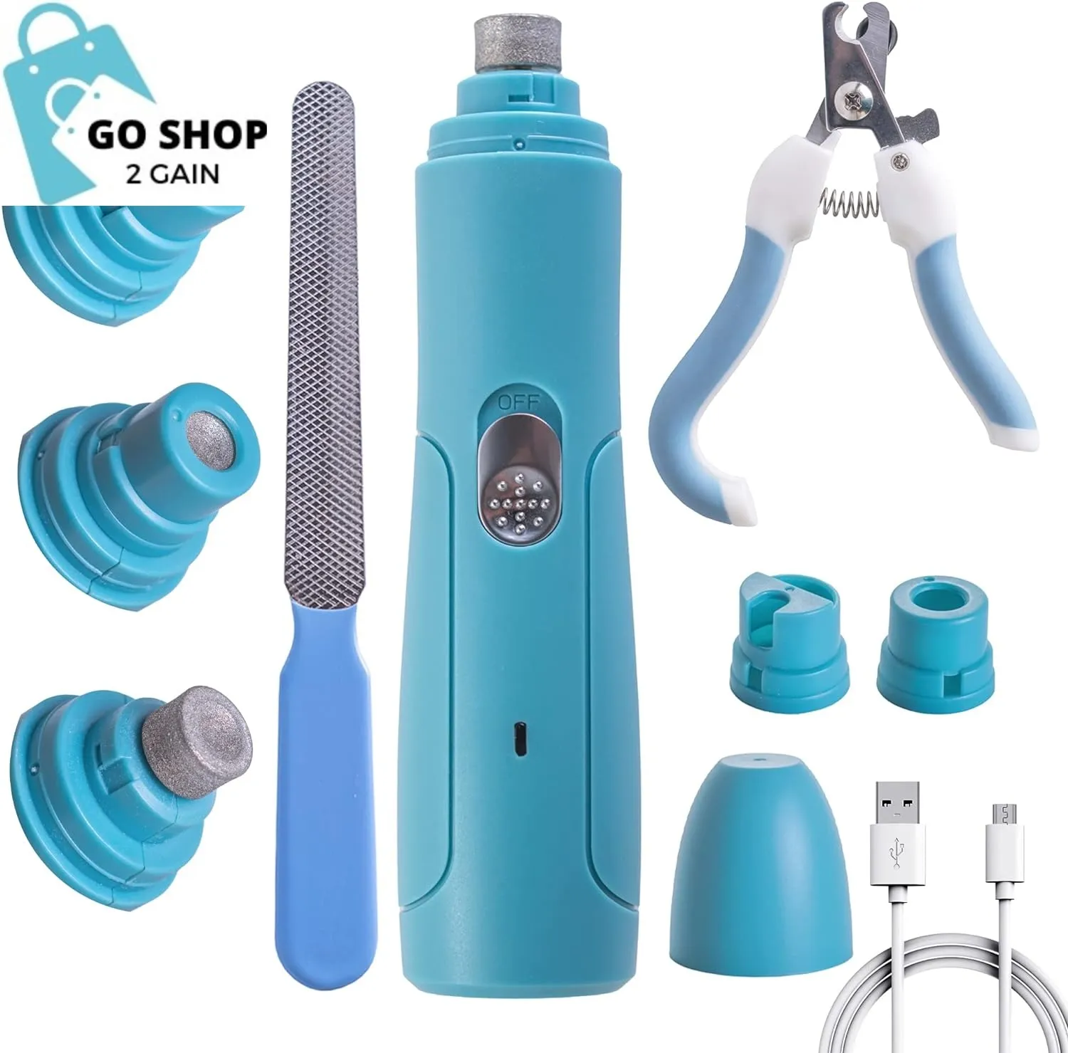 Professional Pet Dog Nail Grinder with High Speed 3 Ports 2 Sleeve Fits Different Pets
