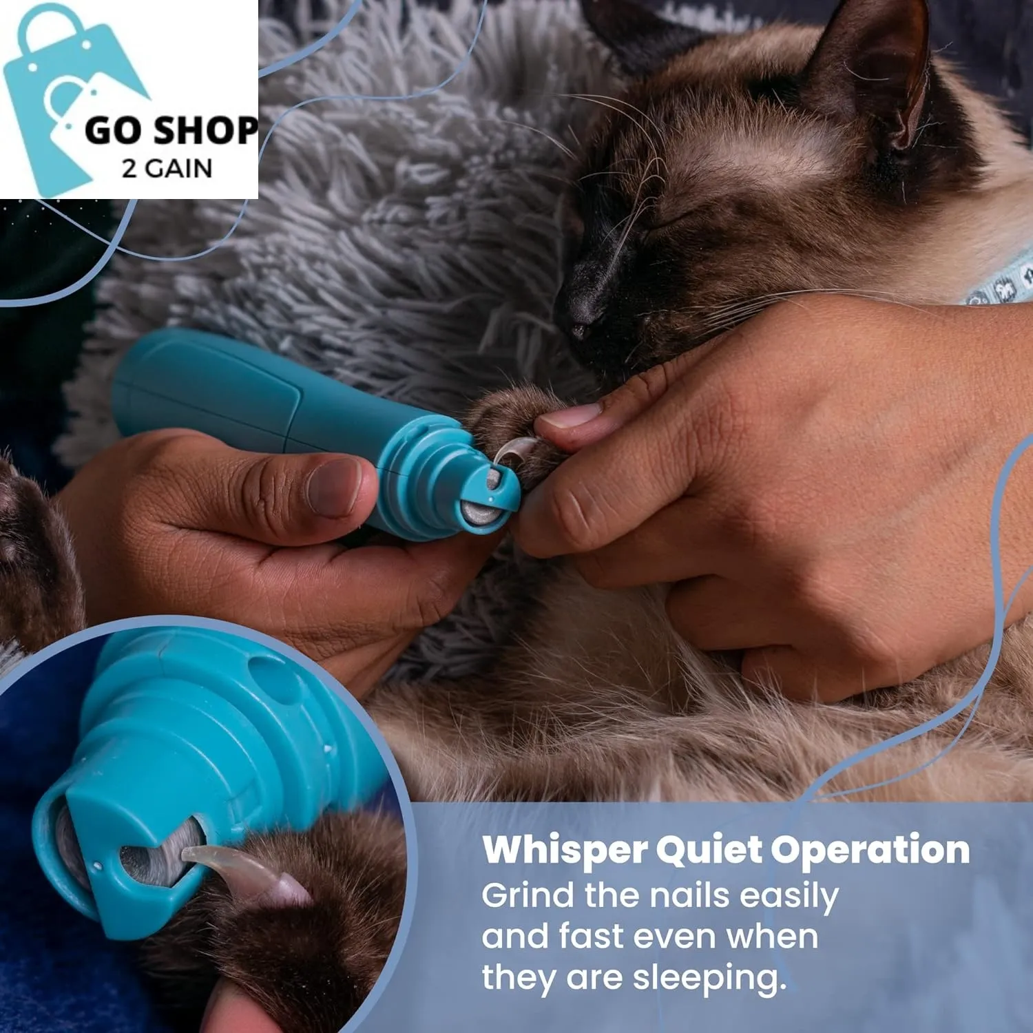 Professional Pet Dog Nail Grinder with High Speed 3 Ports 2 Sleeve Fits Different Pets