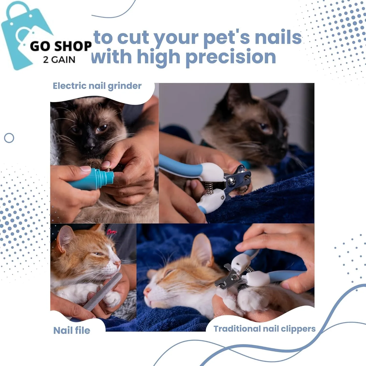 Professional Pet Dog Nail Grinder with High Speed 3 Ports 2 Sleeve Fits Different Pets