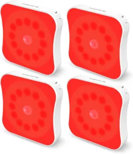 Red Motion Sensor Night Light Rechargeable Battery Operated Lights Magnetic Red Light Night Lights for Sleep Aid, Bathroom, Hallway, Stair, Bedroom, Kids Room, 4 Pack