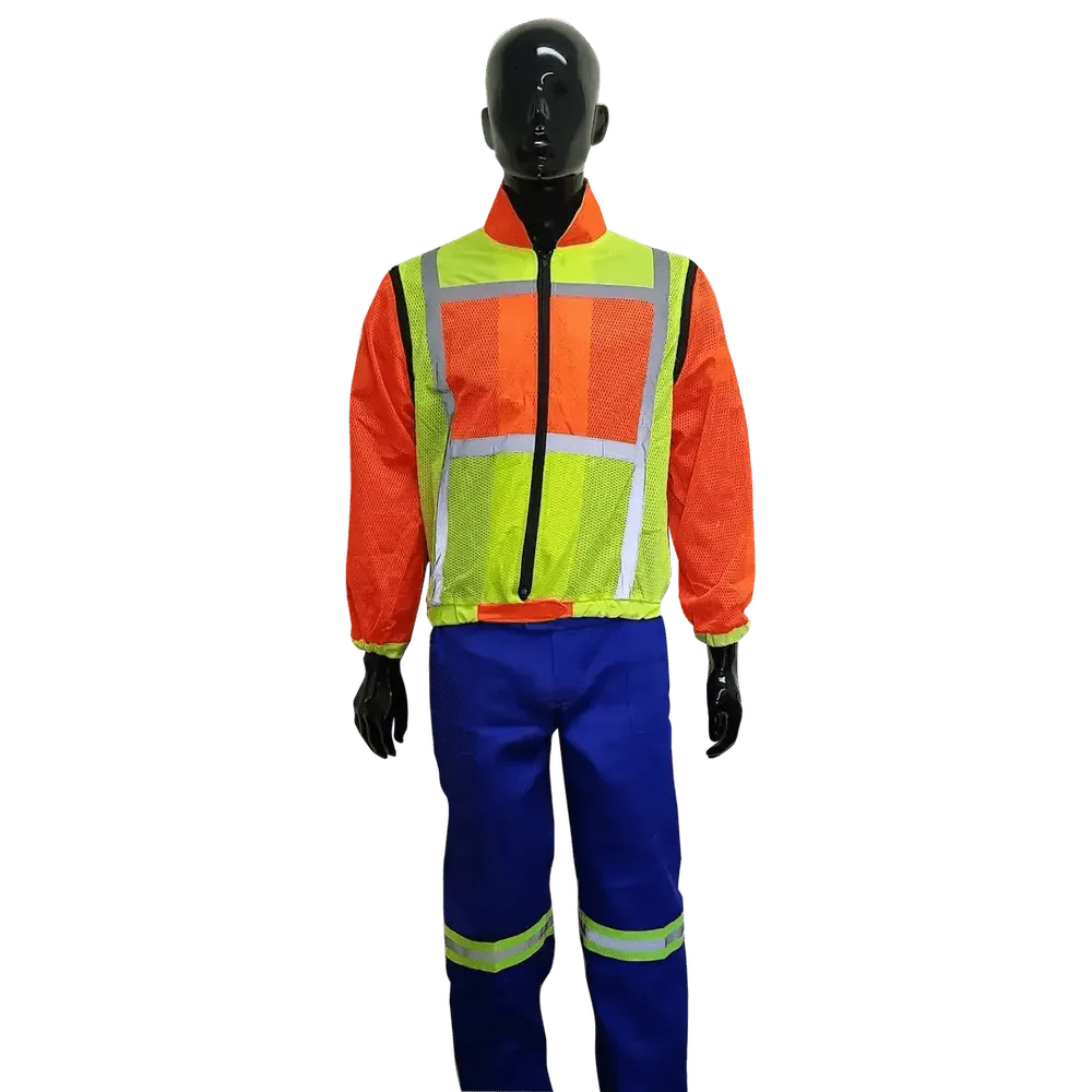 Reflective lime & orange long sleeve jackets