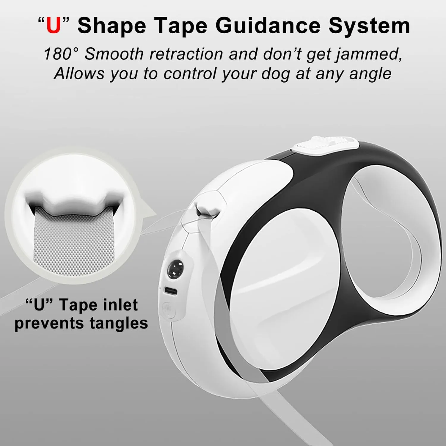 Retractable Dog Leash for Small Medium Dogs,16ft Dog Retractable Leash with Led Flashlight & Poop Bag Holder for Night Walking, for Puppy Doggie Pet Upto 66 Lbs, No Tangle, Rechargeable
