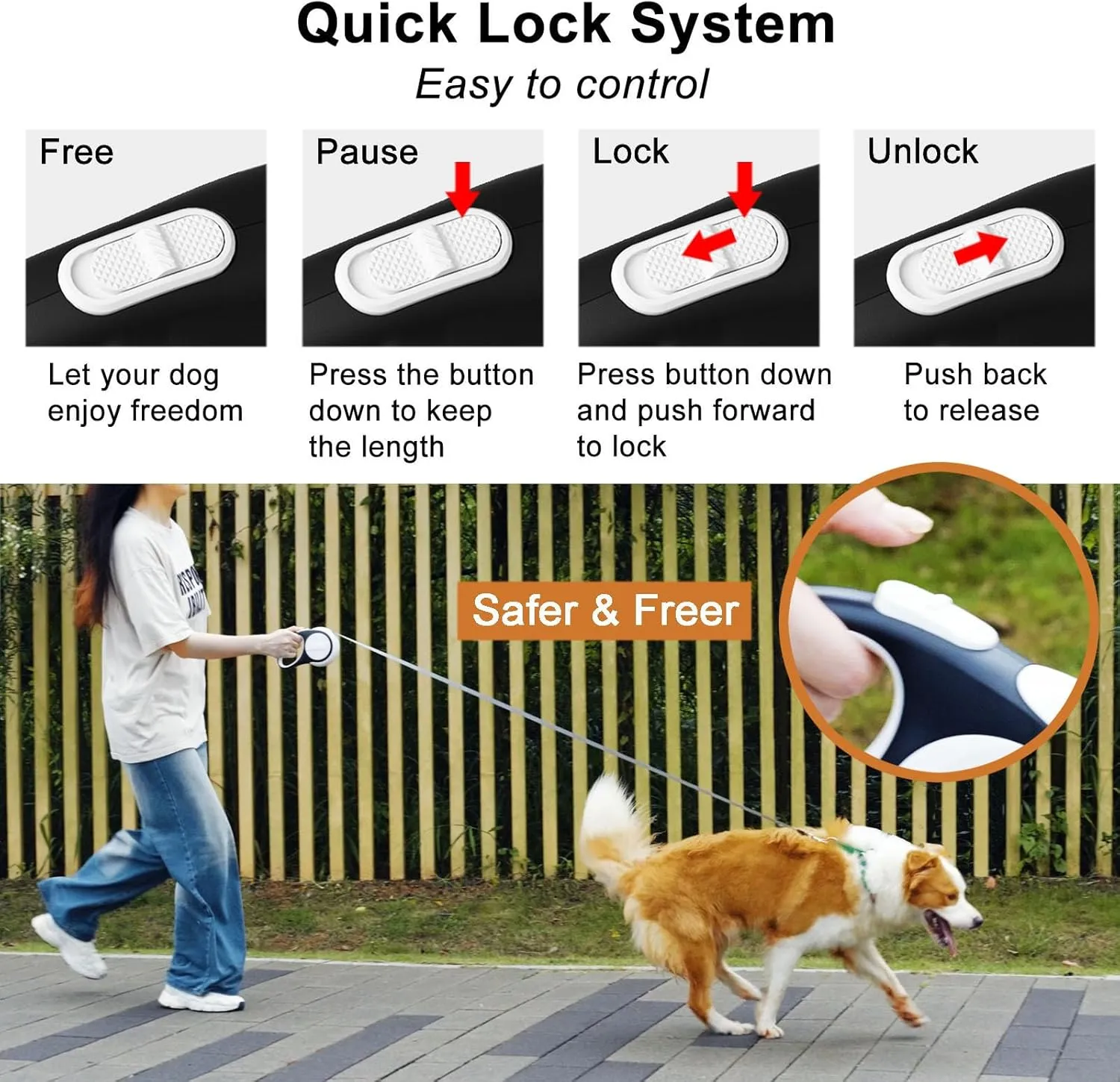 Retractable Dog Leash for Small Medium Dogs,16ft Dog Retractable Leash with Led Flashlight & Poop Bag Holder for Night Walking, for Puppy Doggie Pet Upto 66 Lbs, No Tangle, Rechargeable