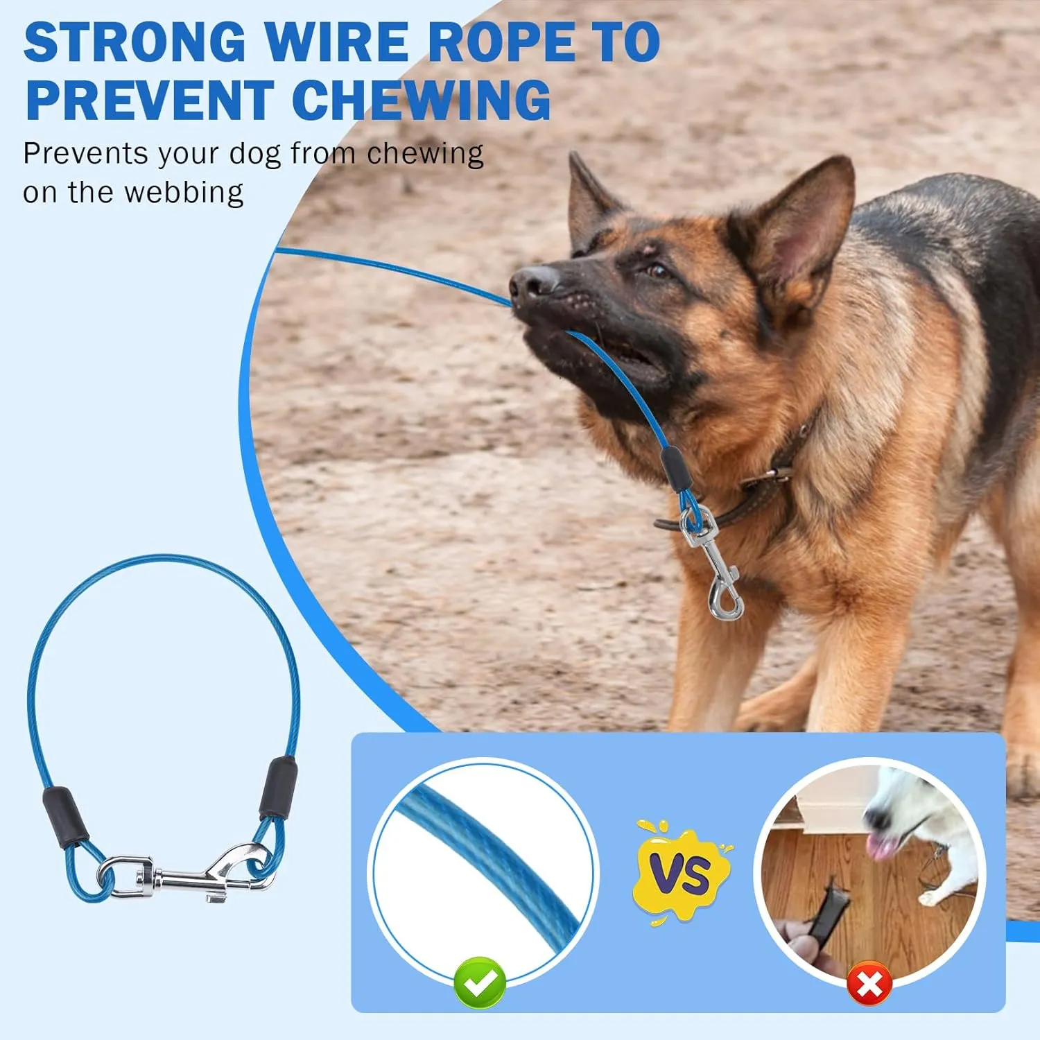 SCENEREAL Retractable Dog Leash for Small Medium Large Dogs up to 110lbs, 26ft 360 Tangle-Free Nylon Tape with Anti-Chewing Wire Rope&Waste Bag Dispenser, Heavy Duty Long Durable One-Handed Brake