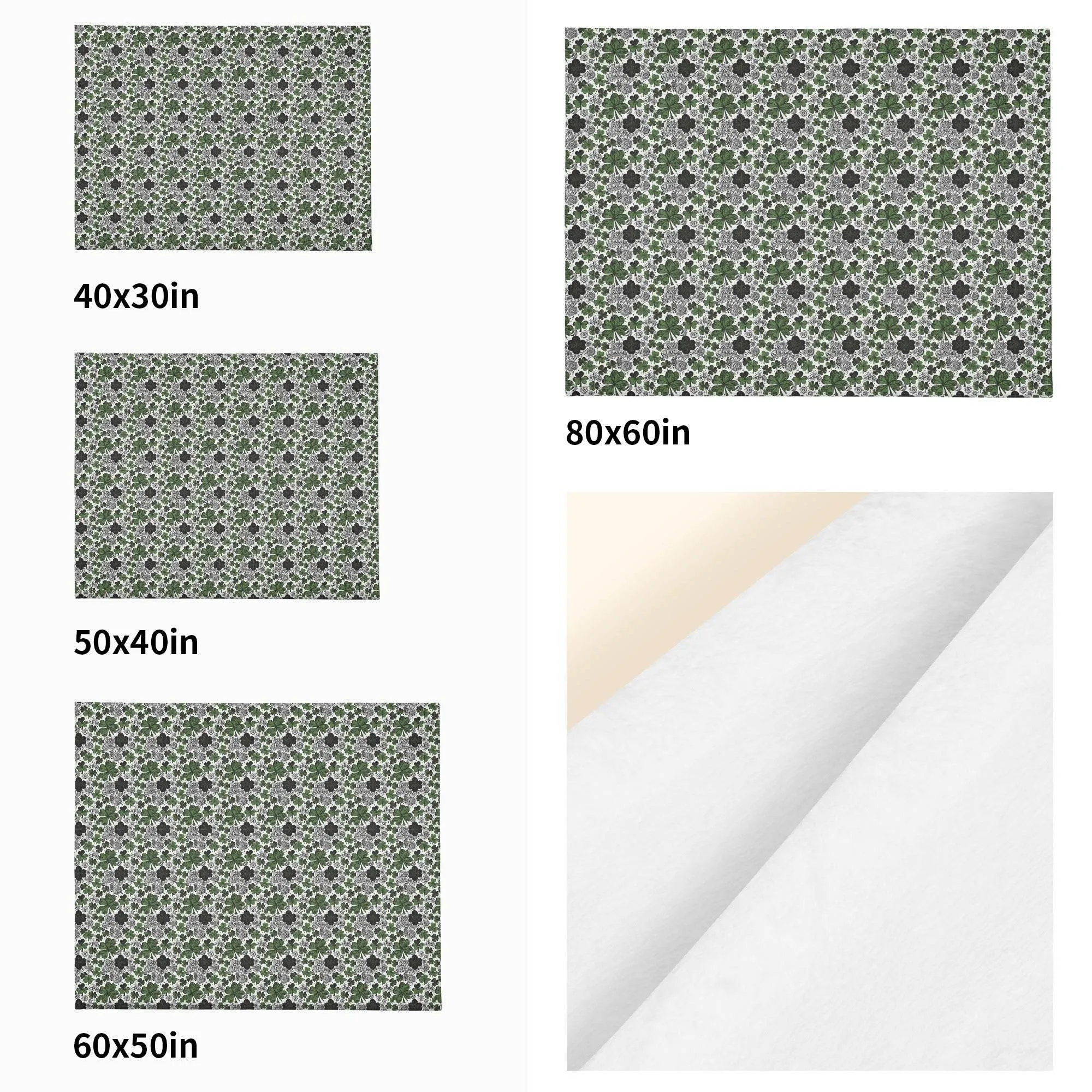 Scribble Clovers Flannel Breathable Blanket 4 Sizes