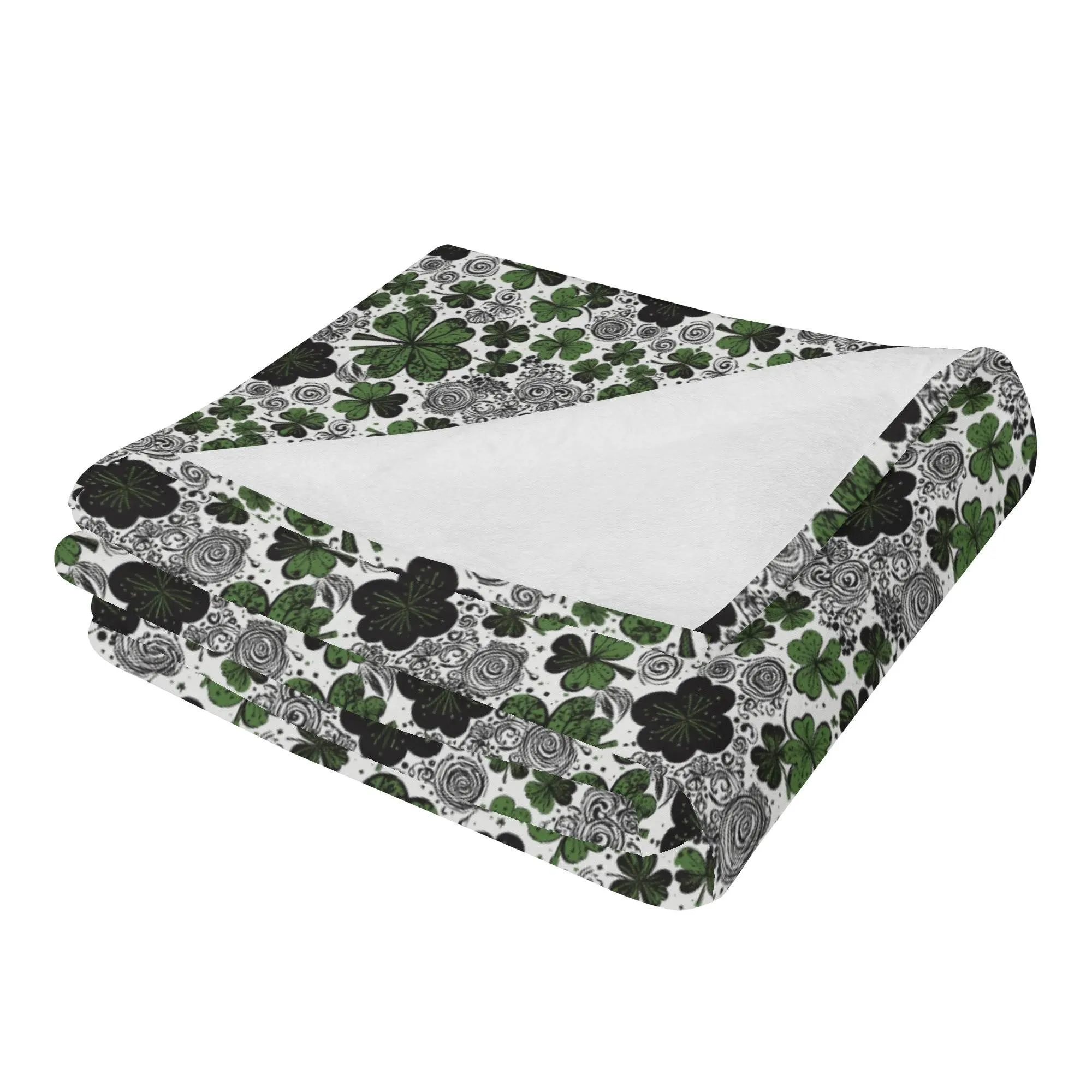 Scribble Clovers Flannel Breathable Blanket 4 Sizes