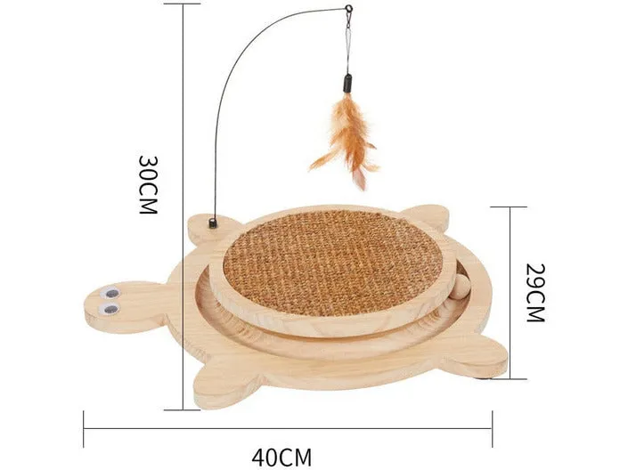 Solid Wood Pine Board   Sisal   Steel Wire   Feather   Cat Grass Ball-T