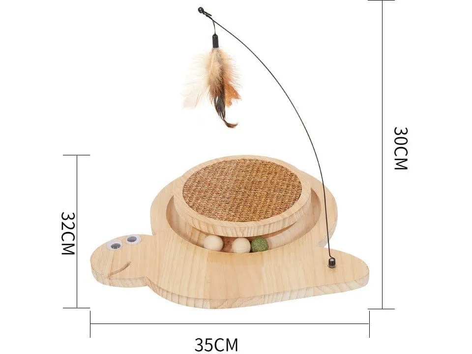 Solid Wood Pine Board   Sisal   Steel Wire   Feather   Cat Grass Ball-Tt