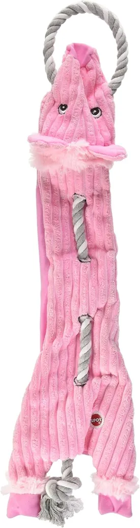 SPOT Skinneeez Barnyard Tug Dog Toy - Rope Design for Strong Chewers, Squeaker & Crinkle, Stuffing-Free, Tug Toy for Medium to Large Dogs & Puppies -23 inch, Style Varies