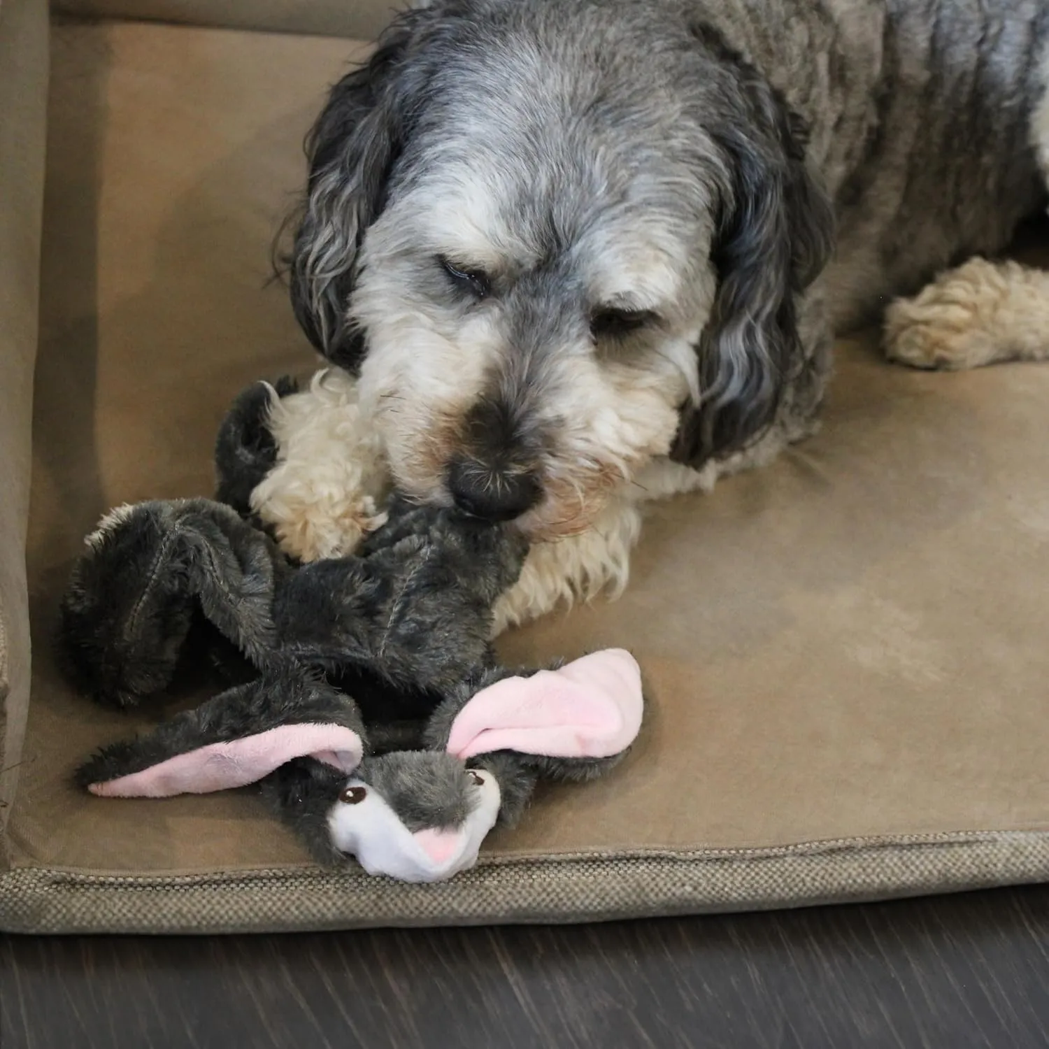 SPOT Skinneeez Tons-O-Squeakers Rabbit Dog Toy - with 19 Squeakers for Tons-O-Fun! Stuffing-Free Design is Great for Moderate Chewers, Tug Toy for Medium to Large Puppies & Dogs - 20in Color May Vary
